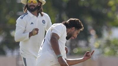 Bengaluru: Central Zone's Harsh Dubey celebrates after taking a wicket in the Duleep Trophy Semi-final 1 between Central Zone and East Zone, at BCCI Centre of Excellence (CoE) grounds, in Bengaluru, Karnataka, Tuesday. (PTI) Bengaluru: Central Zone's Harsh Dubey celebrates after taking a wicket in the Duleep Trophy Semi-final 1 between Central Zone and East Zone, at BCCI Centre of Excellence (CoE) grounds, in Bengaluru, Karnataka, Tuesday. (PTI)
