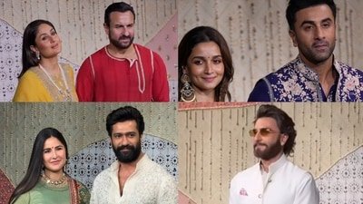 Bollywood stars at Ambani's Ganesh Chaturthi celebration.