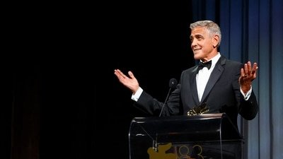 George Clooney speaks as he receives the Golden Lion for Lifetime Achievement award during a ceremony at the 83rd Venice International Film Festival, in Venice, Italy, September 2, 2026. REUTERS/Yves Herman (REUTERS)