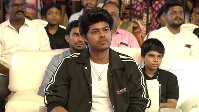 Jason Sanjay was giving a speech at Sigma event when he was interrupted by chants of TVK. Jason Sanjay was giving a speech at Sigma event when he was interrupted by chants of TVK.