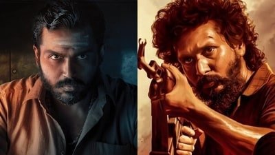 Karthi and Lokesh Kanagaraj in stills from Kaithi and DC.