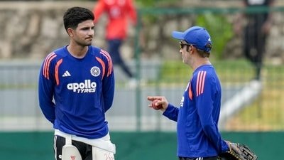 Gautam Gambhir with Shubman Gill. (PTI)