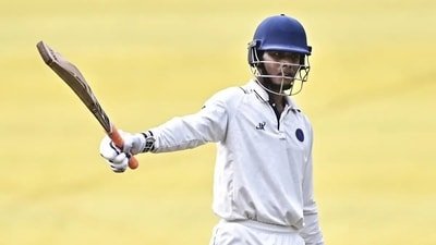 Shikhar Mohan during his 85-run knock in the Duleep Trophy 2026 final. (X Images)
