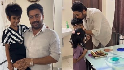 Mahesh Mathew's daughter seemed thrilled to have Suriya at her birthday party. Mahesh Mathew's daughter seemed thrilled to have Suriya at her birthday party.