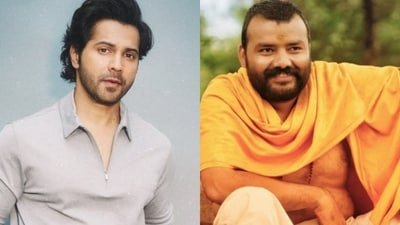 Varun Dhawan is mesmerised by Hanuman Ansh. Varun Dhawan is mesmerised by Hanuman Ansh.