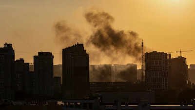 Smoke rises in Kyiv following a Russian jet-powered drone strike ‘We will die’: Oleshky civilians eat weed to survive in Russian-held Ukrainian city