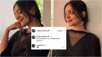 Ahaana Krishna-Nimish Ravi wedding on September 13_; ‘Thankamaana Paiyyan’ post fuels fresh buzz Ahaana Krishna-Nimish Ravi wedding on September 13?; ‘Thankamaana Paiyyan’ post fuels fresh buzz