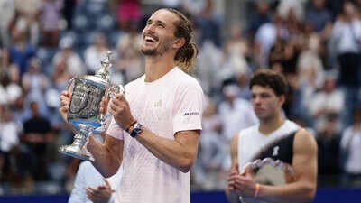 Alexander Zverev poses with the trophy after he won the men's singles final of the US Open against Ben Shelton. (AP Photo) Six years after 2020 heartbreak, Alexander Zverev beats Ben Shelton to finally win US Open