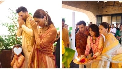 Alia Bhatt shares pictures from Ganesh Chaturthi celebrations at her home. Alia Bhatt shares pictures from Ganesh Chaturthi celebrations at her home.