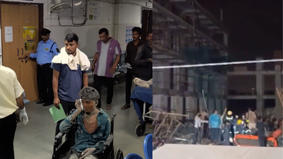 An under-construction building collapsed in Gandhinagar's Kudasan area on Wednesday At least 15 feared trapped after portion of under-construction building collapses in Gandhinagar; rescue op launched