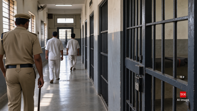 An undertrial inmate was fatally stabbed by two fellow prisoners inside Delhi's Rohini Central Jail (AI-generated image used for representational purposes) Delhi jail murder: Undertrial stabbed in neck by 2 inmates inside Rohini prison