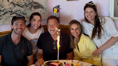 Arnold Schwarzenegger and Maria Shriver were spotted in a rare photo together since their 2021 divorce, which was shared online by their daughter. (Instagram) Arnold Schwarzenegger and Maria Shriver spotted in a rare photo together since their 2021 divorce