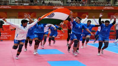 Indian players react after winning the women's kabaddi final at the Asian Games in Tokai City, Japan, Saturday, Sept. 26, 2026. (AP Photo/Mark Baker) Another gold for India! Women’s kabaddi team beats Iran to clinch Asian Games title