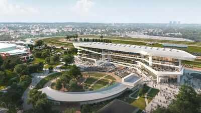 Photo credit: Nyra.com New York rebuilt Belmont Park for $555 million after closing it for three years; the new grandstand is one-fifth the old size, four tracks are new and year-round racing is coming for the first time