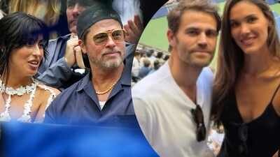 Pic: AP; Instagram Brad Pitt and girlfriend Ines de Ramon attend US Open match with her ex Paul Wesley and his new wife; couples avoid run-in
