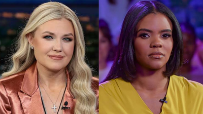 Candace Owens and Erika Kirk (Image via Getty Images) "Forcing events on underage kids": Candace Owens calls out Erika Kirk and TPUSA school event after 500-plus students reportedly attend Nampa gathering