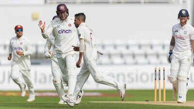 Yuzvendra Chahal celebrates after taking the wicket of Ben Stokes. (Pic credit: Northamptonshire) Clean Bowled! Yuzvendra Chahal’s magical delivery leaves Ben Stokes stunned in County Championship — Watch