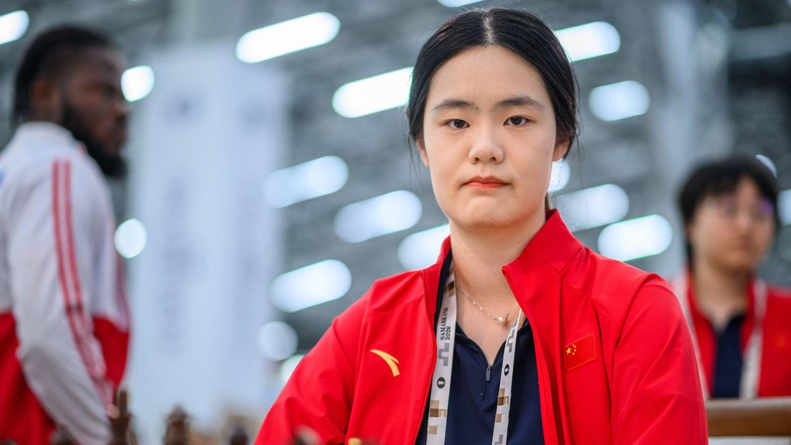 China's Board 1 Zhu Jiner (Photo by Michal Walusza for FIDE)