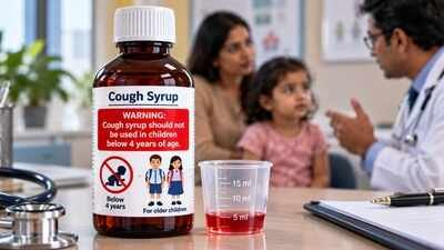 The bottle label could prominently carry a red warning. (Image for representative purpose only) Despite a 2025 advisory against cough syrups for very young children, prescribing continued; India now weighs a red warning on bottles saying they should not be used in children under 4
