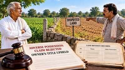 The ruling arose from a dispute over 4 acres 11 guntas of land in Sira Taluk of Tumakuru district. Neighbour occupied 4.27 acres for 40 years and his name was added in land records; Karnataka HC rejects adverse possession claim and restores original owner’s title