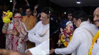 Ganesh Visarjan throwback: When Govinda, Ssunita Ahuja danced together; Yashvrdhan performed aarti; family chanted 'Ganpati Bappa Morya'