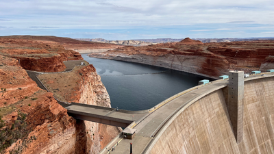 Glen Canyon Dam (Image Credit: Canva) Scientists released up to 45,000 cubic feet of water per second from Glen Canyon Dam for 8 days in 1996; the artificial flood rebuilt Grand Canyon sandbars