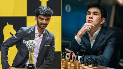 Gukesh Dommaraju and Javokhir Sindarov (PTI/IANS Photos) World Chess Championship: Sindarov keeps Gukesh showdown on hold, says preparation starts after Olympiad