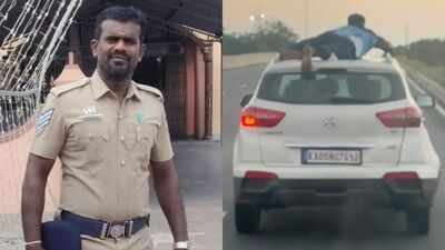 Head constable, M Velmurugan, claimed that the chase started at Vilankurichi and he clung on to the SUV till Karumathampatti, which is about 40km away. Trapped hand, speeding SUV and desperate climb: How cops stopped gutka-laden vehicle