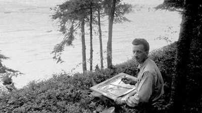 Hughes spent much of his career focusing on the landscapes of British Columbia An Ontario couple paid C$200 for a landscape painting at a rural yard sale; six years later the work was identified as E J Hughes’s Lake Okanagan and sold at auction for C$402,500