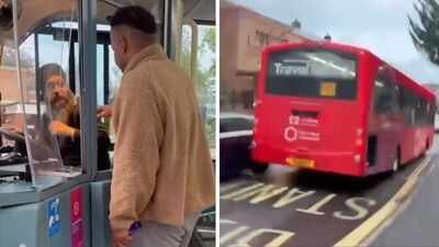 Sikh bus driver attacked and thrown from vehicle in England; hijacked bus crashes into multiple cars before suspect is arrested. Sikh driver attacked, thrown off bus in England; hijacked vehicle crashes into cars