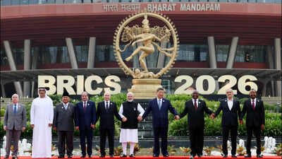 Leaders pose for a family photo during the Brics summit in New Delhi (Picture credit: Reuters) India rules out Brics currency proposal, backs local currency trade settlements