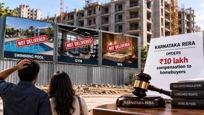 The authority held that showcasing these facilities in brochures and agreements but failing to provide them amounted to misrepresentation. Four homebuyers paid Rs 2.08 crore each for flats with promised pool, gym, spa and sports facilities; Karnataka RERA orders Rs 10 lakh compensation after many amenities were not delivered