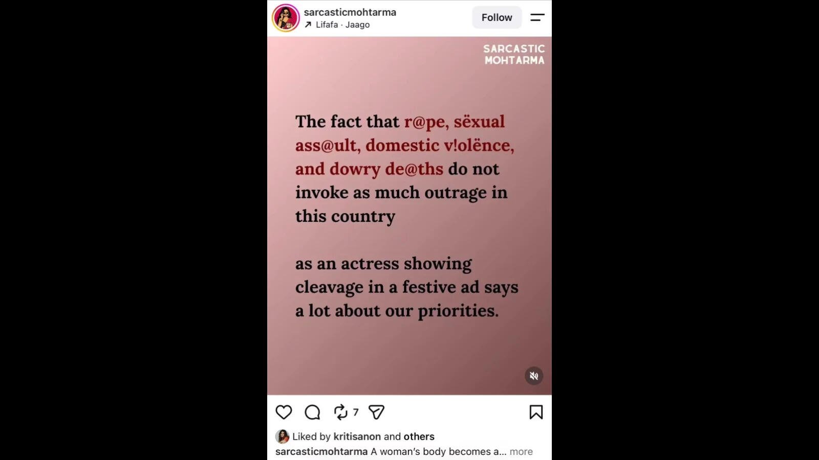 kriti sanon liked post
