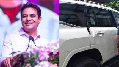Lorry hits BRS president KT Rama Rao’s car in Telangana