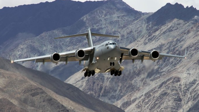 An Indian Air Force C-17 strategic airlifter operating in the Ladakh region. (Image credit: IAF) Nepal flash flood gives IAF another opportunity to demonstrate its airlift capability