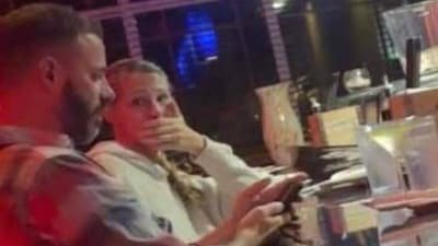 John Paul Miller and Suzie Skinner seen at a bar in an alleged photo. (X/@therobbieharvey) John Paul Miller and Suzie Skinner seen at a bar in an alleged photo. (X/@therobbieharvey)