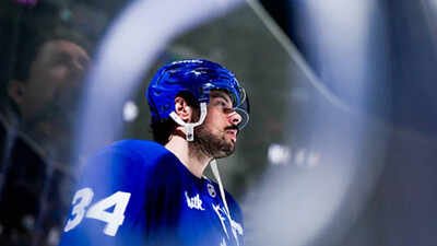 Auston Matthews #34 of the Toronto Maple Leafs warms up before playing against the Anaheim Ducks at the Scotiabank Arena on March 12, 2026 in Toronto, Ontario, Canada. (Photo by Mark Blinch/NHLI via Getty Images) Maple Leafs GM John Chayka shares latest Auston Matthews extension outlook ahead of new NHL season