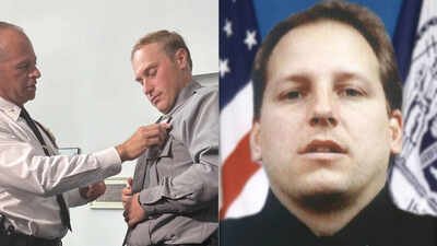 NYPD graduate Casey Kloepfer (left), gets his shield and officer Ronald Kloepfer (right) died on 9/11 At 4, Casey Kloepfer lost his NYPD father on 9/11; 25 years later, he became an NYPD officer, wears his father's badge number and plays for the lacrosse team his father founded