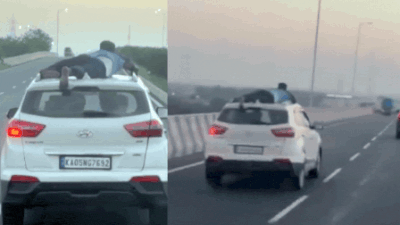 Police found more than 100 kg of gutka products in the car and seized the contraband and the vehicle. Cop clings to speeding car in 40km chase to catch smugglers in Coimbatore; watch