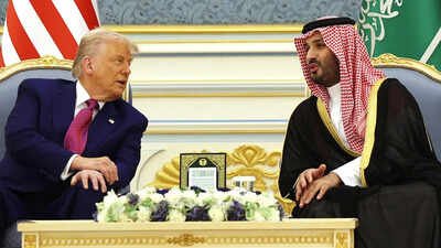 US President Donald Trump with Saudi Crown Prince Mohammed bin Salman during a “coffee ceremony” at the Saudi Royal Court on May 13, 2025, in Riyadh, Saudi Arabia. Trump's 48 F-35 jets for Saudi Arabia: Why is Israel uneasy and China a key concern