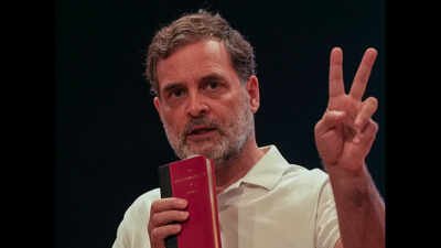 Leader of Opposition in the Lok Sabha Rahul Gandhi during a press conference, at AICC headquarters, in New Delhi. 'Just another calm': Rahul Gandhi shares 'rough sea' message