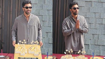 Ranbir Kapoor celebrates 44th birthday with paparazzi by cutting three cakes ahead of 'Ramayana: Part 1' release - SEE PICS