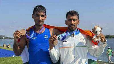 Satnam Singh and Salman Khan won India's first-ever Asian Games medal in men's double sculls (PTI Photo) 'Today, a Khan and a Singh won a medal for India': Satnam Singh on Asian Games rowing bronze