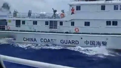 The Chinese vessel carried out a series of dangerous manoeuvres and eventually made contact with the ship (Photo: X/@jaytaryela). Chinese coast guard vessel rams civilian Philippine boat on refuelling mission in South China Sea