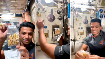 Shubhanshu shared the whole process in an Instagram video. “When your restaurant is travelling at 28,000 km/h…”: Shubhanshu Shukla shows how he prepares his favourite mango salad in space
