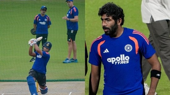 Vaibhav Sooryavanshi and Jasprit Bumrah in the India nets. Vaibhav Sooryavanshi and Jasprit Bumrah in the India nets.