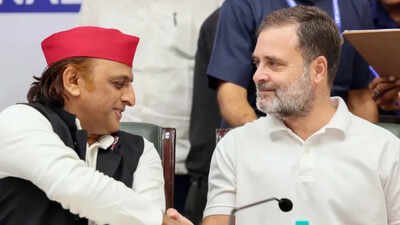 SP chief Akhilesh Yadav and Congress MP Rahul Gandhi ‘Will contest at least 150 seats in UP’: Congress discusses seat share with ally SP