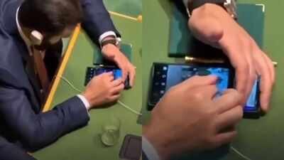 Syrian President Ahmed al-Sharaa was caught on camera scrolling through Instagram Reels at UN meet. Watch: Syrian President Ahmed al-Sharaa caught scrolling Instagram Reels during Erdogan’s UN speech