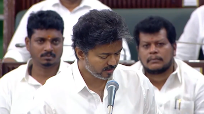 Tamil Nadu CM Vijay announcing the withdrawal of charges against protesting farmers and teachers CM Vijay announces to drop cases against farmers, teachers during DMK regime