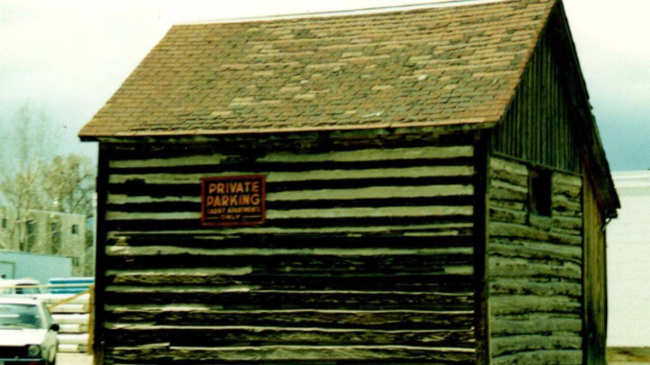 The Chinese laundry and bathhouse as it appeared when it was still being used as a storage shed.